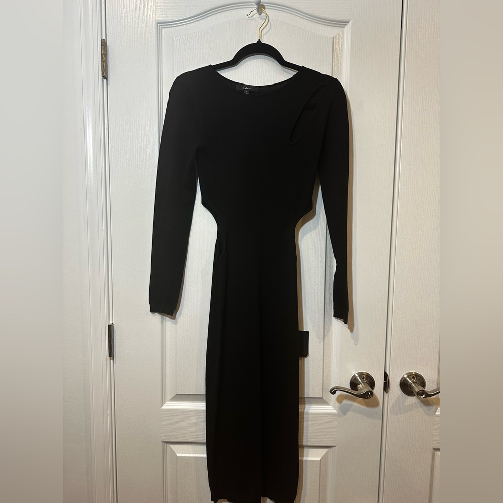 Lulu's Black Long Sleeve Sheath Dress with Cutout Details - Picture 5 of 16